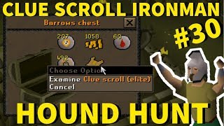 It's RAINING Elite Clues at Barrows! - Clue Scroll Ironman #30 (Hound Hunt)