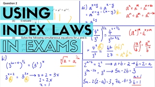 Using Index Laws in Exams