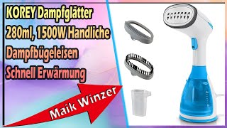 KOREY Dampfglätter 280ml, 1500W Handliche Dampfbügeleisen Schnell Erwärmung