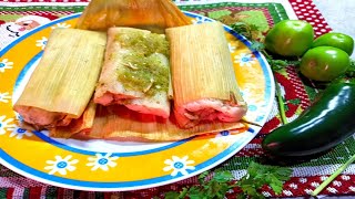 tamales 🫔 verdes de pollo 🐔 deliciosos 😋