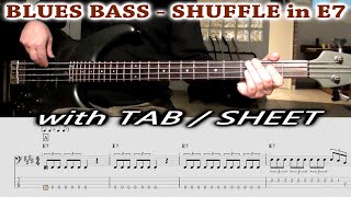 Blues Bass Line TAB Shuffle in E7 | 12 BAR Blues Bass Riff