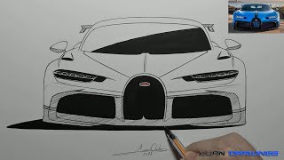 🔴 COMO DESENHAR um Bugatti Chiron (Passo a passo narrado para iniciantes)