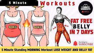 5 Minute Standing MORNING Workout ✔ LOSE WEIGHT AND BELLY FAT  By 5 Minute Workouts