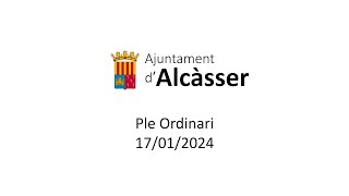 🔴 DIRECTE - Ple Ordinari 17/01/2024