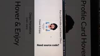 pure css hover effect | Maradona Profile Card