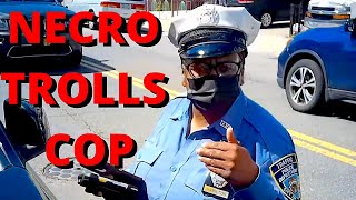 NECRO trolls Meter Maid Police Officer - asks her where to find H**KERS!