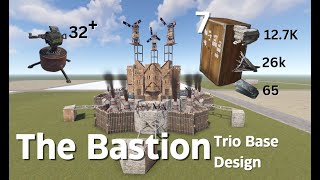 THE BASTION - BEST TRIO BASE - Online Raid defense - Funnel Wall - Breach Blocks - More - Rust