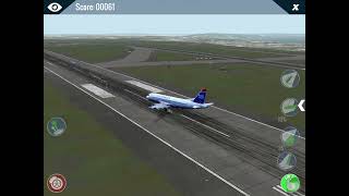 I landed this Airbus A320 US airways jet in X-plane flight simulator￼ with a lot of crosswind