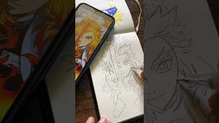 How to draw rengoku || demonslayer || anime drawing || #drawing #art #shorts