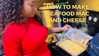 Seafood macaroni and cheese