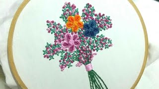 Flower bouquet, hand embroidery