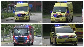 Brandweer en Ambulances met spoed van en naar meldingen in Tilburg