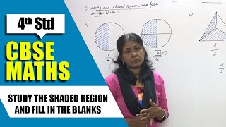 4th Std CBSE Maths Syllabus | Study the shaded region and fill in the blanks | CBSE Maths Part-83