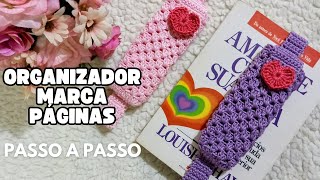 Lindo! Organizador marca páginas de livros em crochê #crochê #diadasmaes2024 #marcapaginas