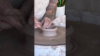 Let’s throw a small bowl #pottery #ceramics #clay #potterywheel #ceramicbowl #handmadepottery #fyp