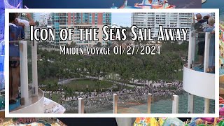 MIAMI CAME OUT STRONG FOR ICON'S SAIL AWAY FROM PORT #iconoftheseas #royalcaribbean #iots #iconvlog