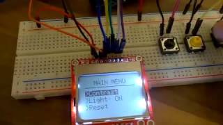 Arduino Tutorial: Menu on a Nokia 5110 LCD Display Tutorial