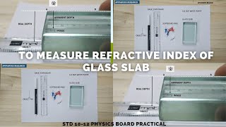 To Measure Refractive Index of glass slab using Real and Apparent Depth Method | STD 10-12 Physics