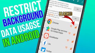 How To Stop Background Data Usage In Android 2022 | Limit Data access For Specific App In Android