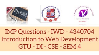 IMP Questions IWD 4340704 | Introduction to Web Development IMP Questions | GTU Diploma IMP Question