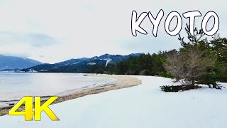 Прогулка по Аманохасидатэ, Киото в снегу｜4K HDR｜Walking in Amanohashidate in the snow #ASMR