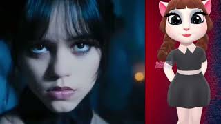 Wednesday VS Talking Angela #wednesday #jennaortega  #emmamyers #netflix  #shorts