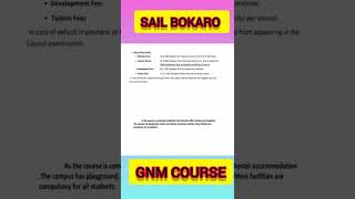 SAIL BOKARO #GNM COURSE#apply 2022👌#