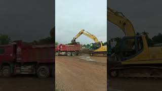 LIUGONG excavator. Loading SINOTRUK.. #railwayproject. #shortsvideo #youtubeshorts