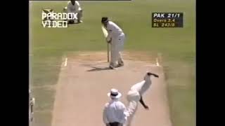 Rameez Raja Clean bowled by Sajeewa de Silva Sharjah 1996, Sajeewa de Silva bowling