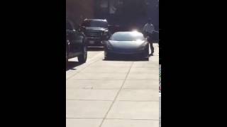 Tyga's Ferrari and Lamborghini Huracan Outside his New Last Kings store in Santa Ana CA (Tyga's Car