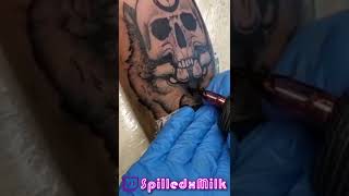 Blackwork wolf Tattoo Timelapse #shorts #tattoo #tattoos #short #canada