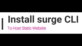 Create static website with surge | Ubuntu