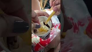 Fries dip in sundae