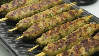 كباب الدجاج المشوي على الغاز بدون فرن. ب١٥ دقيقة بس ويجهز.tavuk kıyma kebabı fırınsız ve 15 dk hazır