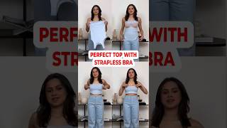 🔥 USE THIS TRICK TO MAKE PERFECT STRAPLESS TOP WITH STRAPLESS BRA! #shorts