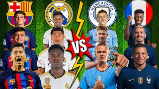 Barcelona Real Madrid 🆚 Manchester City France 😱🔥 Mbappe Haaland Lewandowski