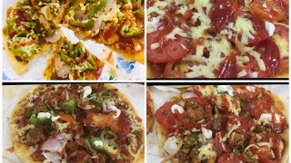 4 different  topping Pizza Recipe | Home made | pizza recipe