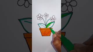 Draw a flower pot 💐