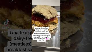 Chick-fil-A Breakfast Sandwich 100% Gluten-Free Dairy-Free Vegan Meatless Chickpeas Strawberry Jelly