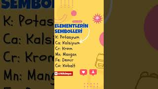 İlk 20 element ve sık kullanılan elementlerin sembolleri kimya yks tyt ayt hidrojen helyum lityum