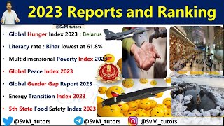 Index 2023 Current affairs | महत्वपूर्ण सूचकांक 2023 | India's rank in various indexes 2023