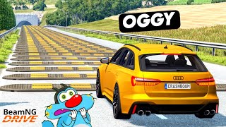 Cars Vs 100 Speed Bumps In Beam Ng Drive With Oggy And Jack