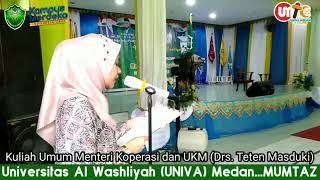 KUNJUNGAN MENTERI KOPERASI UKM RI TETEN MASDUKI DI UNIVERSITAS AL WASHLIYAH MEDAN