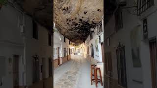 Living under a rock-literally! 😯 📍: Setenil de la Bodegas, Spain🇪🇸      #travel #spain #shorts #rock