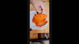 Peeling & slicing Persimmon