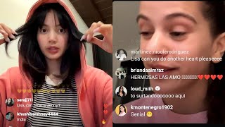 Full🔴 Lisa & Rosalía Instagram Live, react to New Woman, back to BLACK Hair