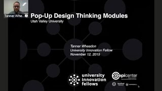 Tanner Wheadon - Pop up design thinking modules @ Utah Valley University