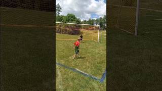 Isaac scoring soccer ⚽ goals 🥅 on Ethan best of 3 #soccer #soccershorts #soccerskills