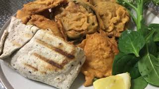 Rainy day with a rainbow || potato and aubergine pakora