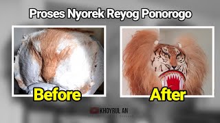 Proses Nyorek / membuat corak loreng Harimau pada Reyog Ponorogo | Khoyrul An